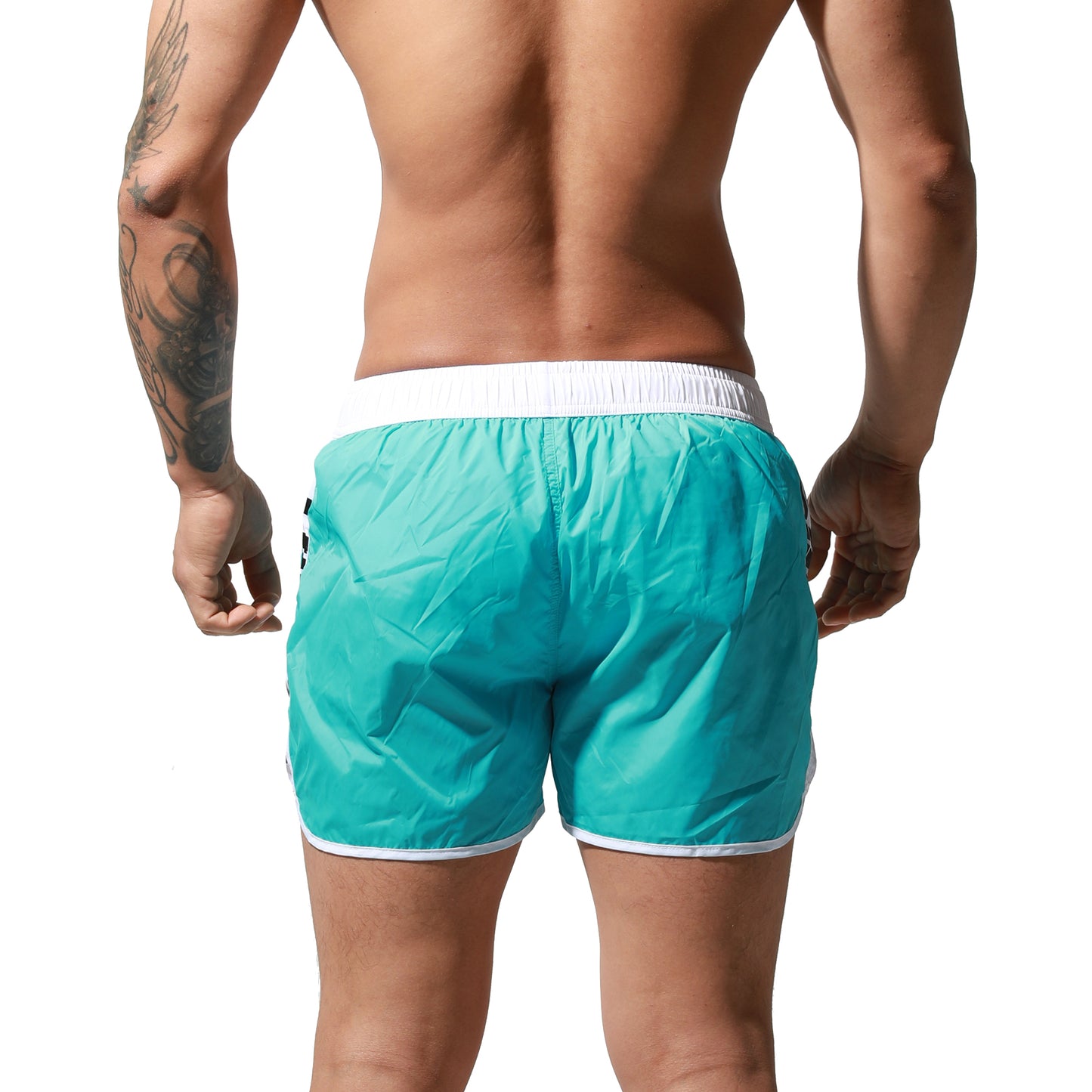 DESMIIT Men's Thin Loose Swimwear All-Day Comfort Board Shorts Surf Fast Dry Swimsuit S7067