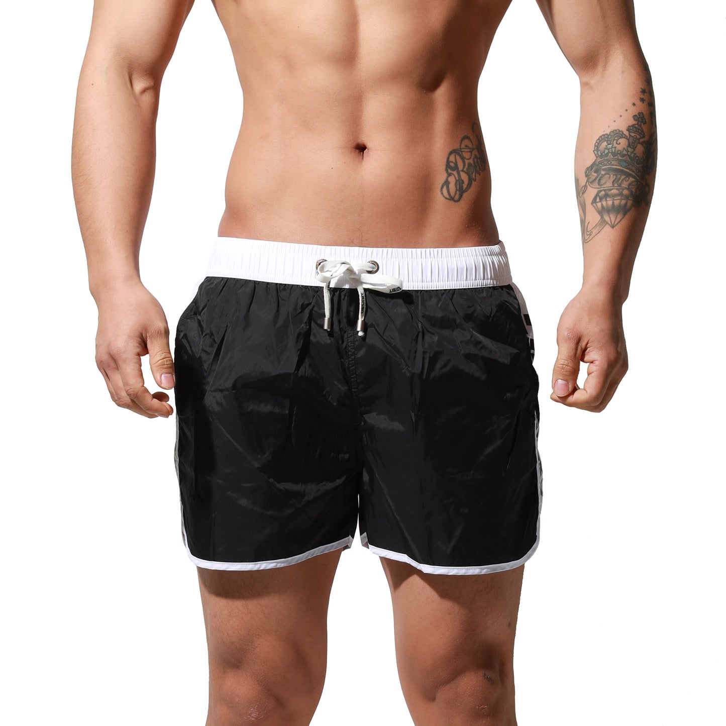 DESMIIT Men's Thin Loose Swimwear All-Day Comfort Board Shorts Surf Fast Dry Swimsuit S7067