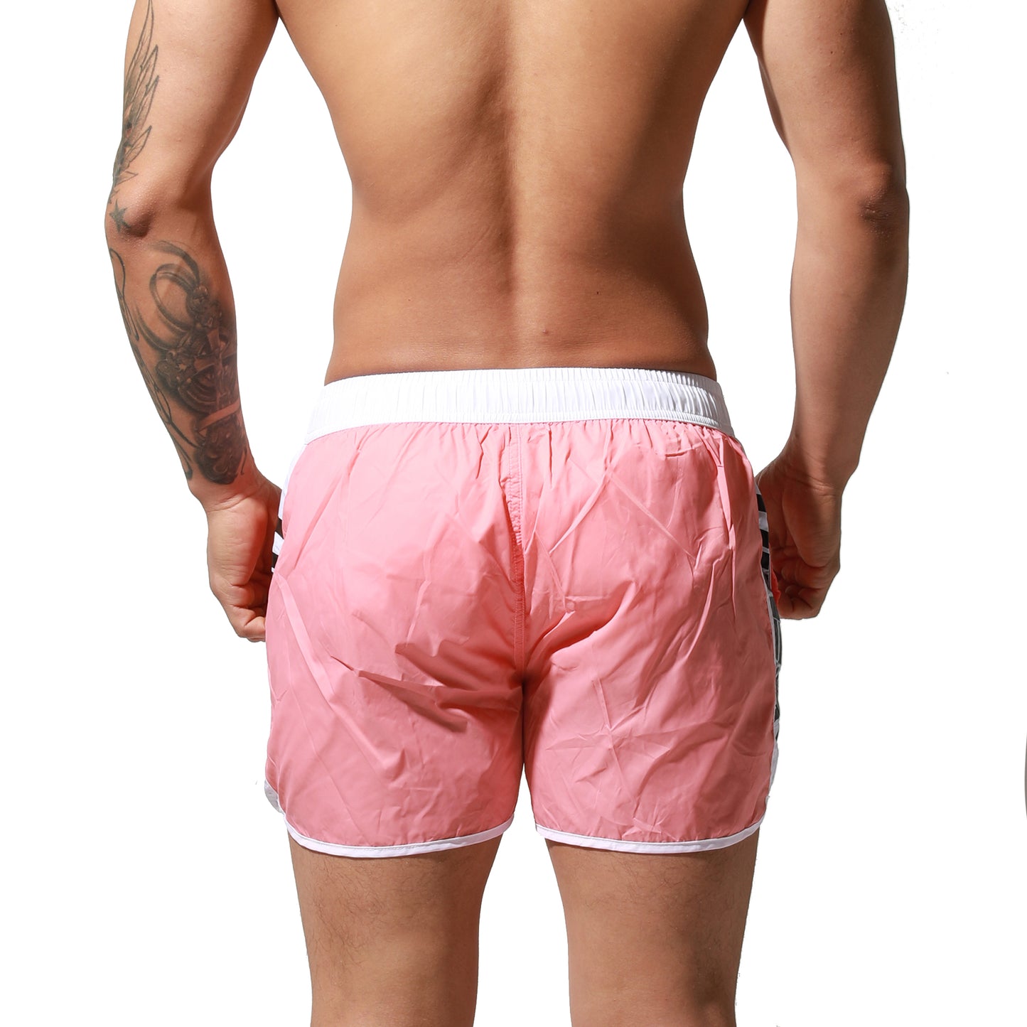 DESMIIT Men's Thin Loose Swimwear All-Day Comfort Board Shorts Surf Fast Dry Swimsuit S7067