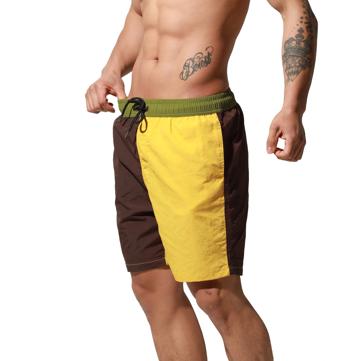Men's Lightweight Mid-length Quick‑Dry Board Shorts with Pockets | Beach & Pool B5116