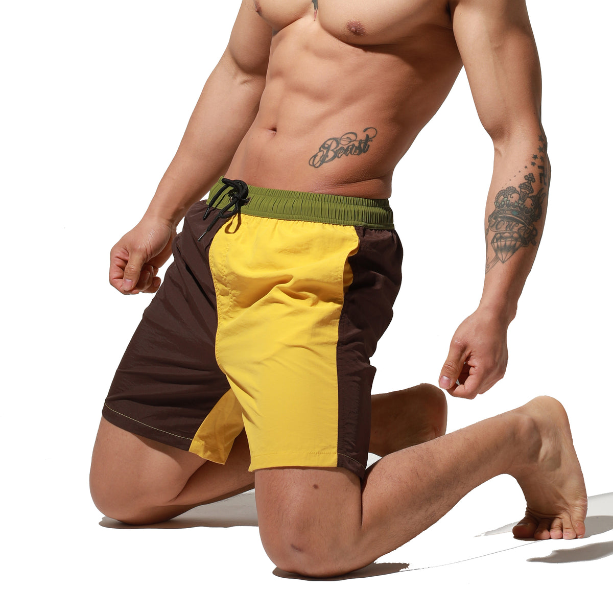 Men's Lightweight Mid-length Quick‑Dry Board Shorts with Pockets | Beach & Pool B5116