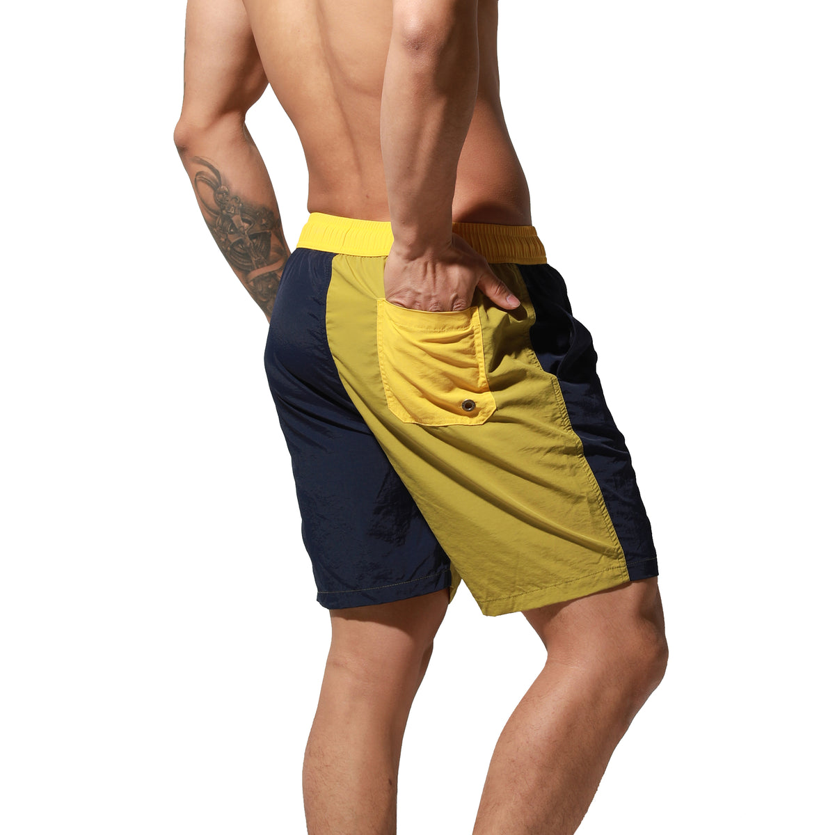 Men's Lightweight Mid-length Quick‑Dry Board Shorts with Pockets | Beach & Pool B5116
