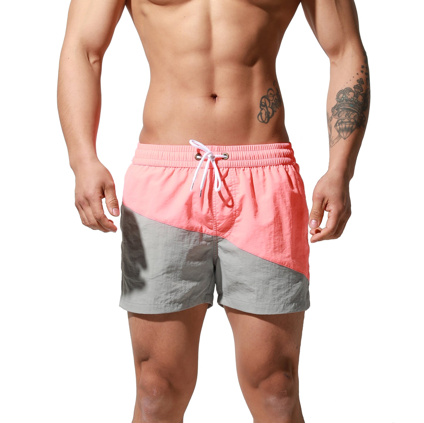 DESMIIT Men's swimming trunks Quick drying swimsuit loose Beach pants hot spring Board shorts S6023