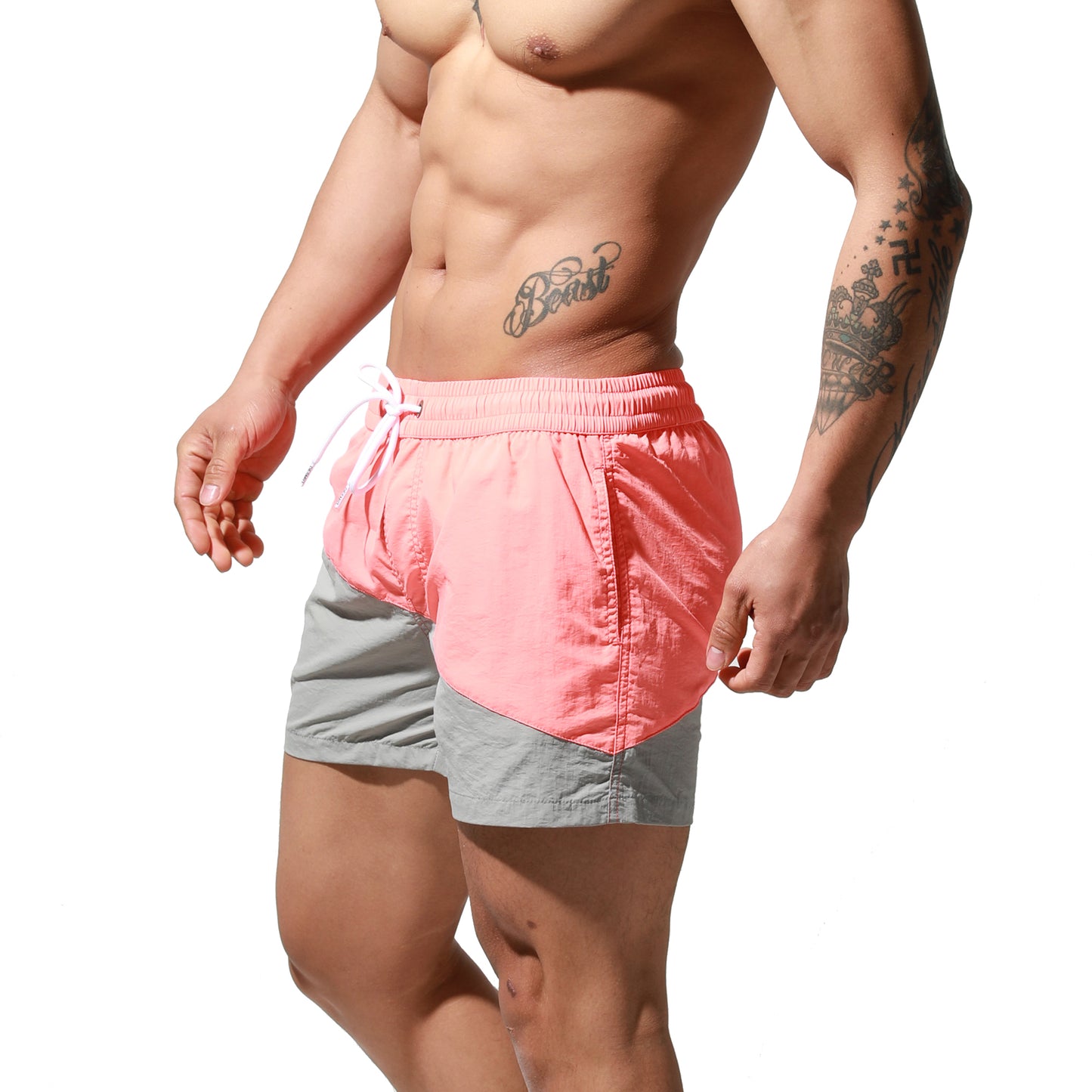 DESMIIT Men's swimming trunks Quick drying swimsuit loose Beach pants hot spring Board shorts S6023