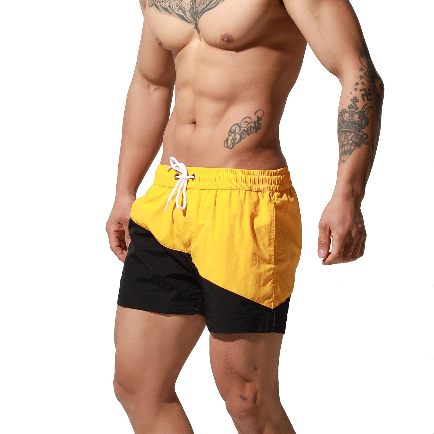 DESMIIT Men's swimming trunks Quick drying swimsuit loose Beach pants hot spring Board shorts S6023