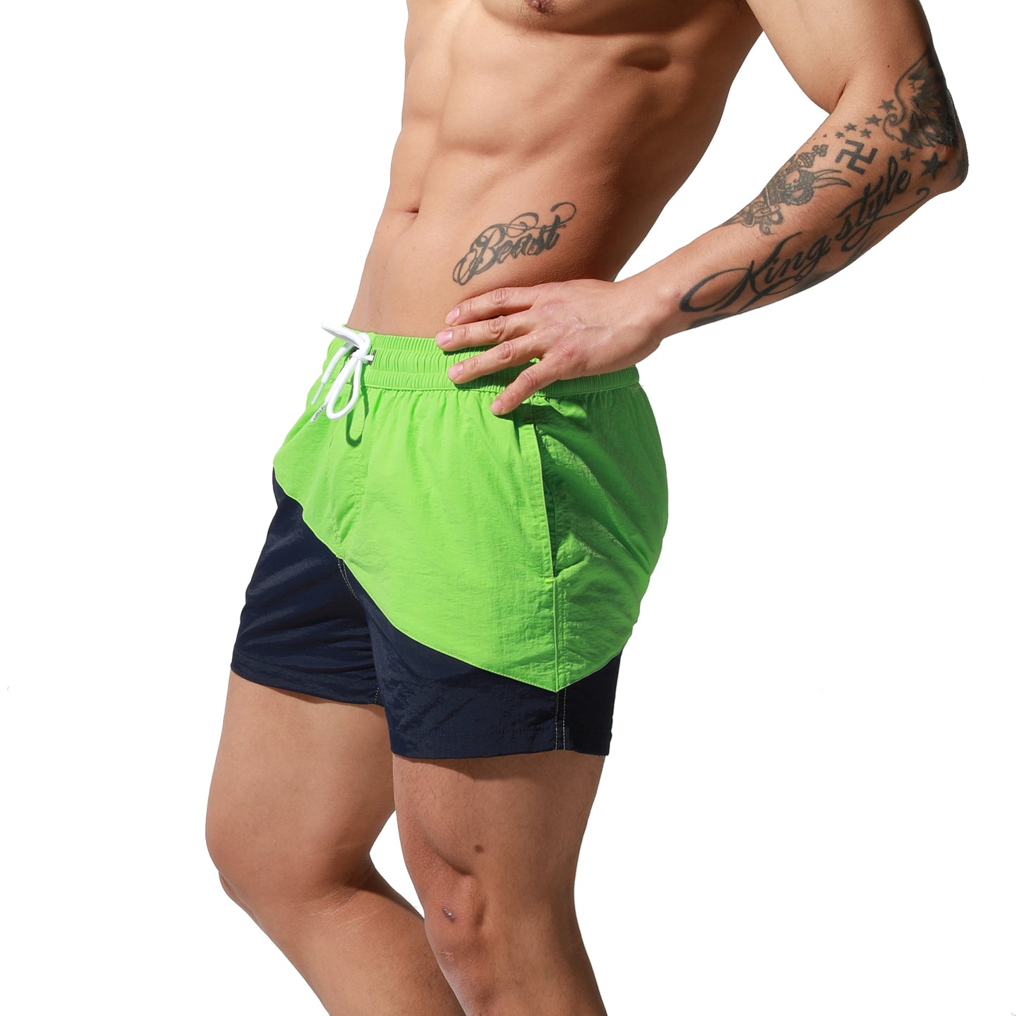 DESMIIT Men's swimming trunks Quick drying swimsuit loose Beach pants hot spring Board shorts S6023