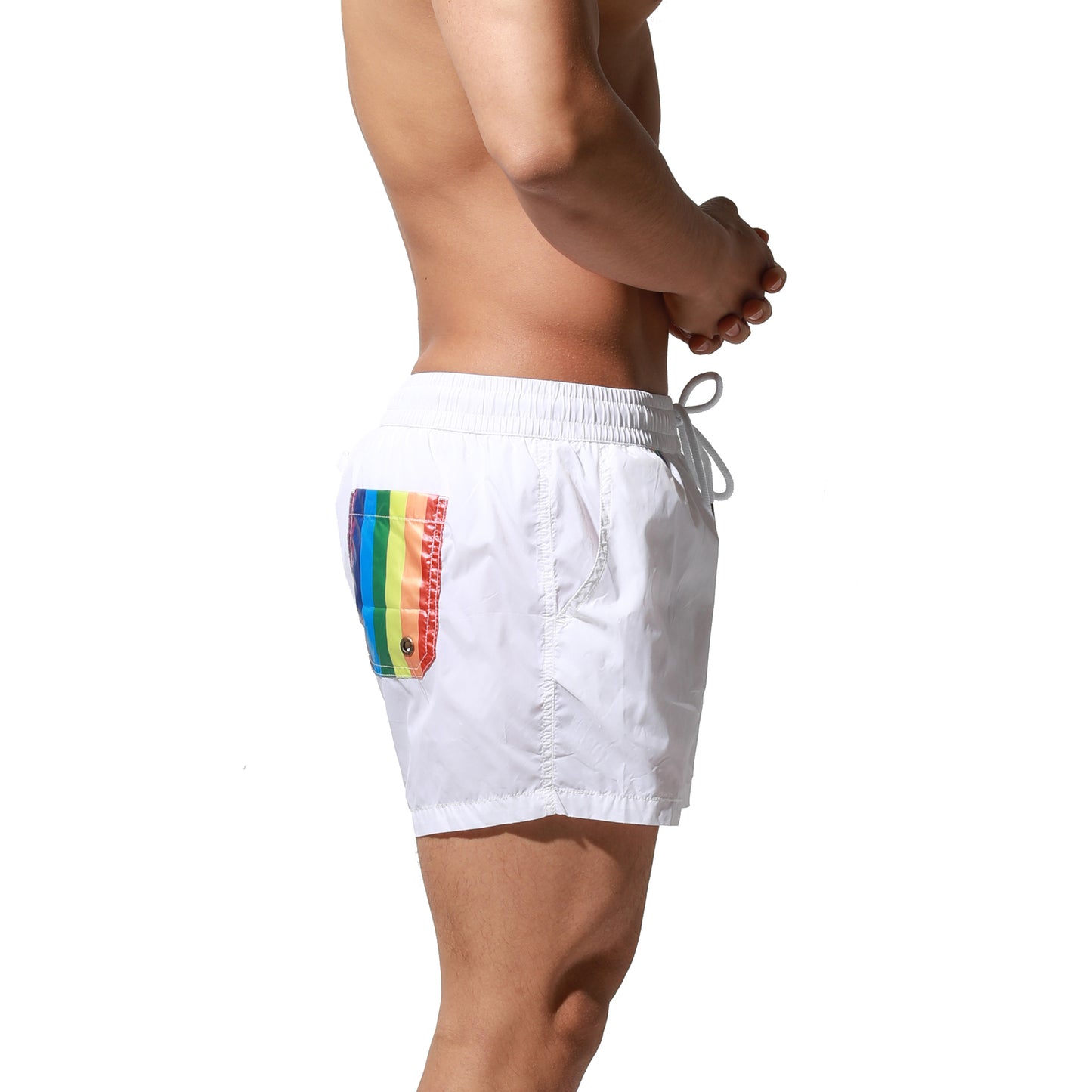 DESMIIT Men's Quick-Dry Rainbow Pride Gay Swimwear Sports Board Shorts Surfing vacation S6019