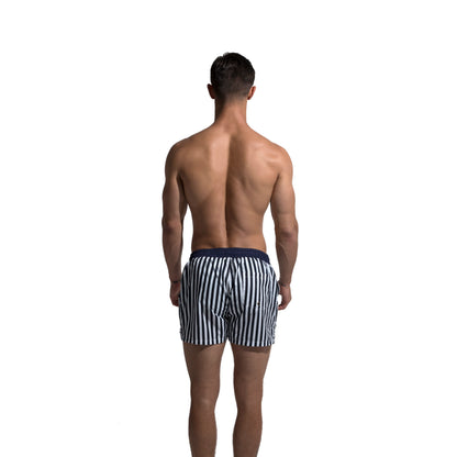 Men's Vertical Stripes Drawstring Board Shorts | Quick-Dry Portable Sports Swimwear with Pockets S612