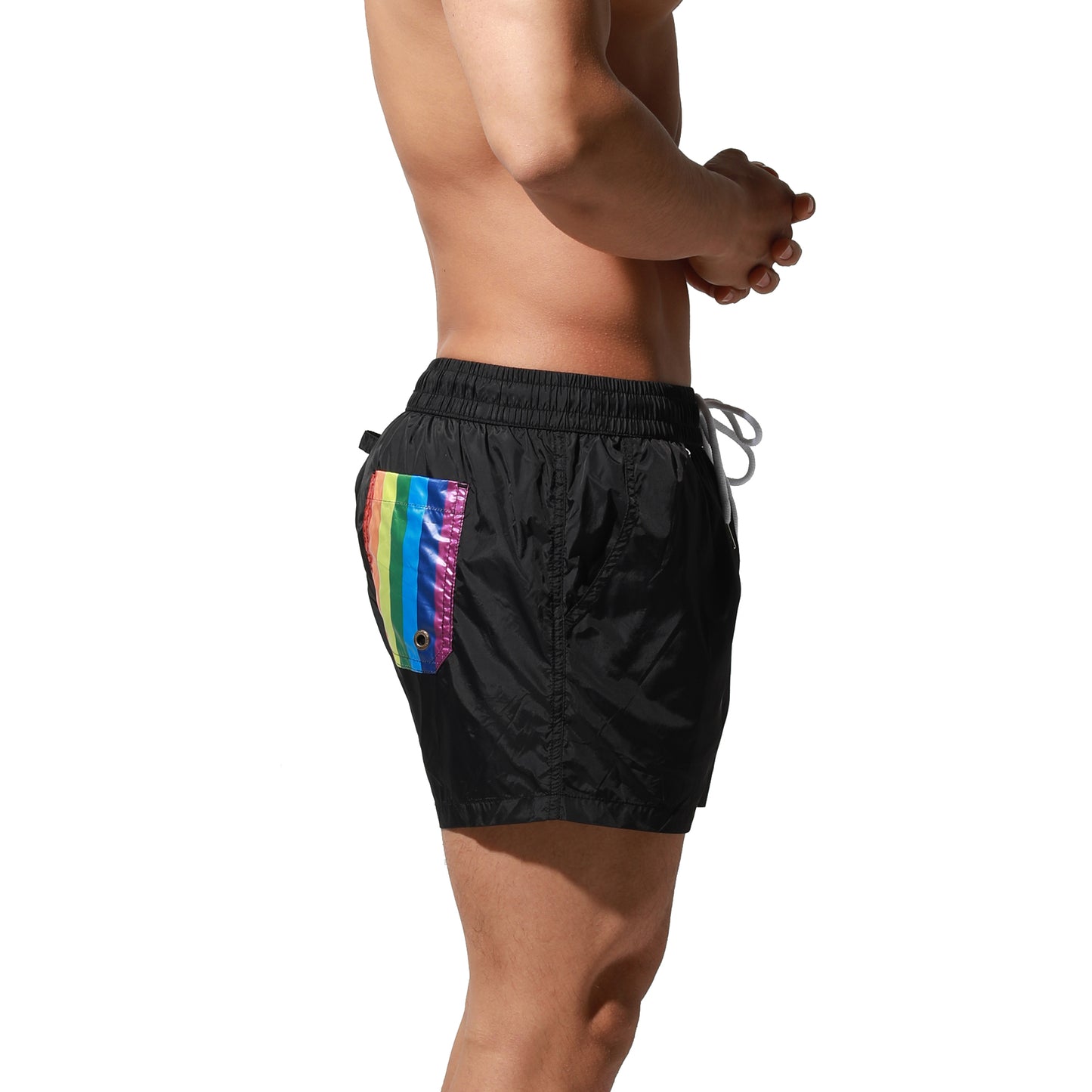 DESMIIT Men's Quick-Dry Rainbow Pride Gay Swimwear Sports Board Shorts Surfing vacation S6019