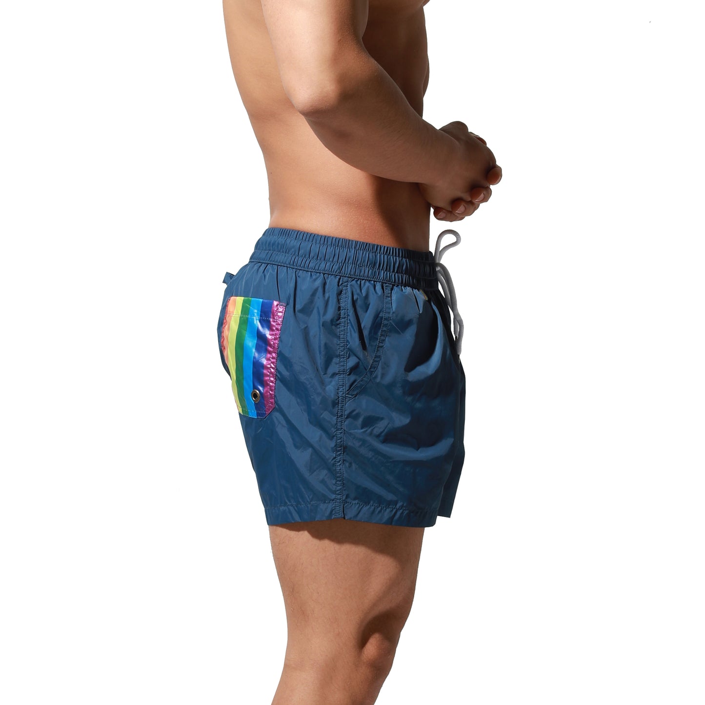 DESMIIT Men's Quick-Dry Rainbow Pride Gay Swimwear Sports Board Shorts Surfing vacation S6019