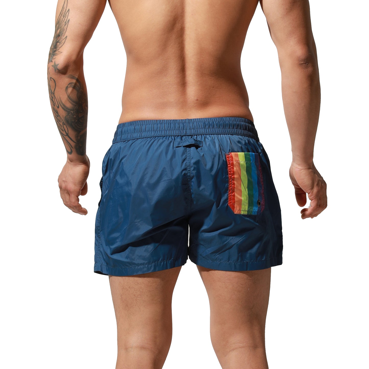 DESMIIT Men's Quick-Dry Rainbow Pride Gay Swimwear Sports Board Shorts Surfing vacation S6019