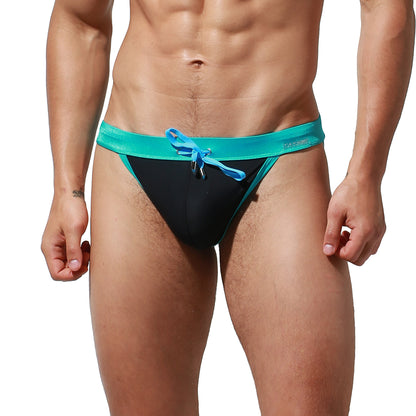 DESMIIT Men's Low Rise Micro Bikini Swim Briefs with Cup - Quick Dry Tight Bathing Suit for Swimming & Hot Spring S3937