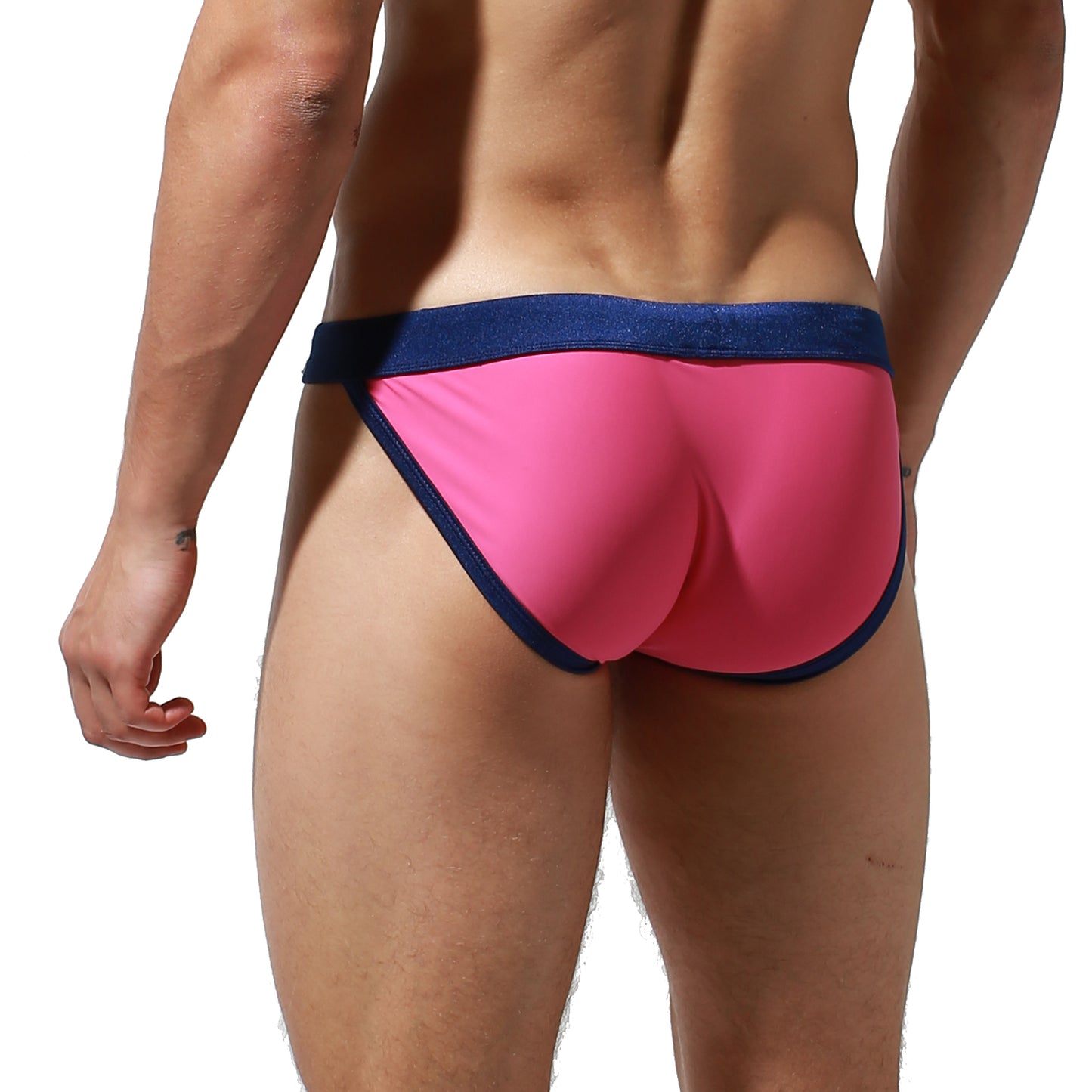 DESMIIT Men's Low Rise Micro Bikini Swim Briefs with Cup - Quick Dry Tight Bathing Suit for Swimming & Hot Spring S3937