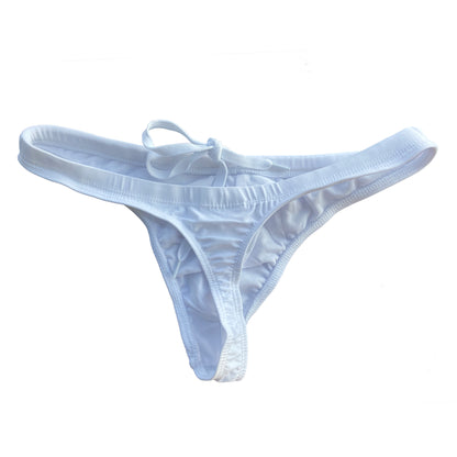 Men's Drawstrings Sexy Low Rise Solid Swim Thongs for Sunbathing S201