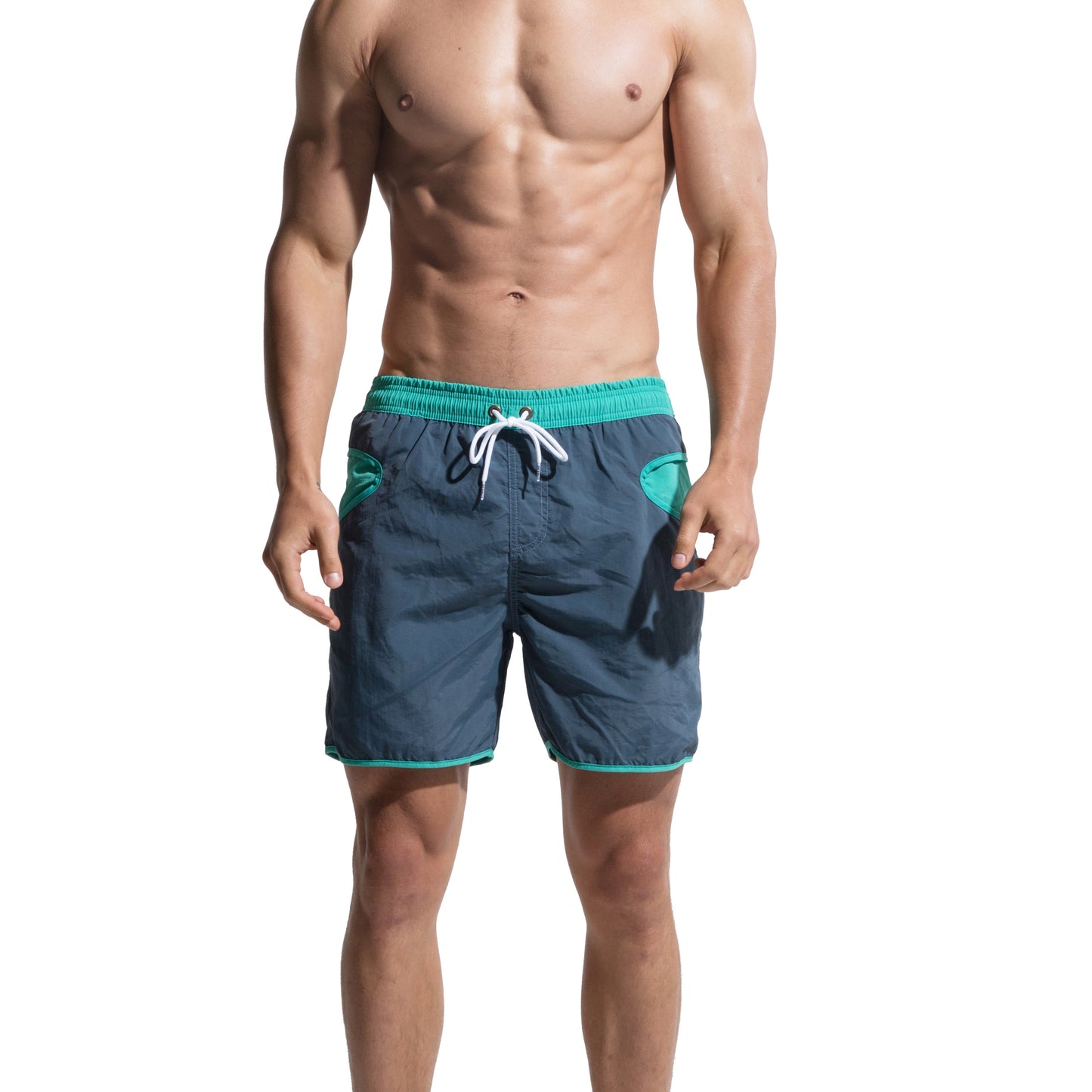 DESMIIT Men's loose quick dry Beach Board shorts liner 4 points beach shorts for leisure sports S808