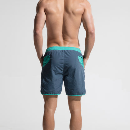 DESMIIT Men's loose quick dry Beach Board shorts liner 4 points beach shorts for leisure sports S808