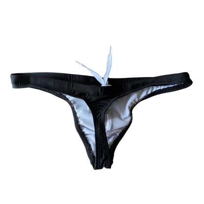 Men's Drawstrings Sexy Low Rise Solid Swim Thongs for Sunbathing S201