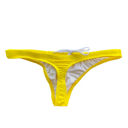 Men's Drawstrings Sexy Low Rise Solid Swim Thongs for Sunbathing S201