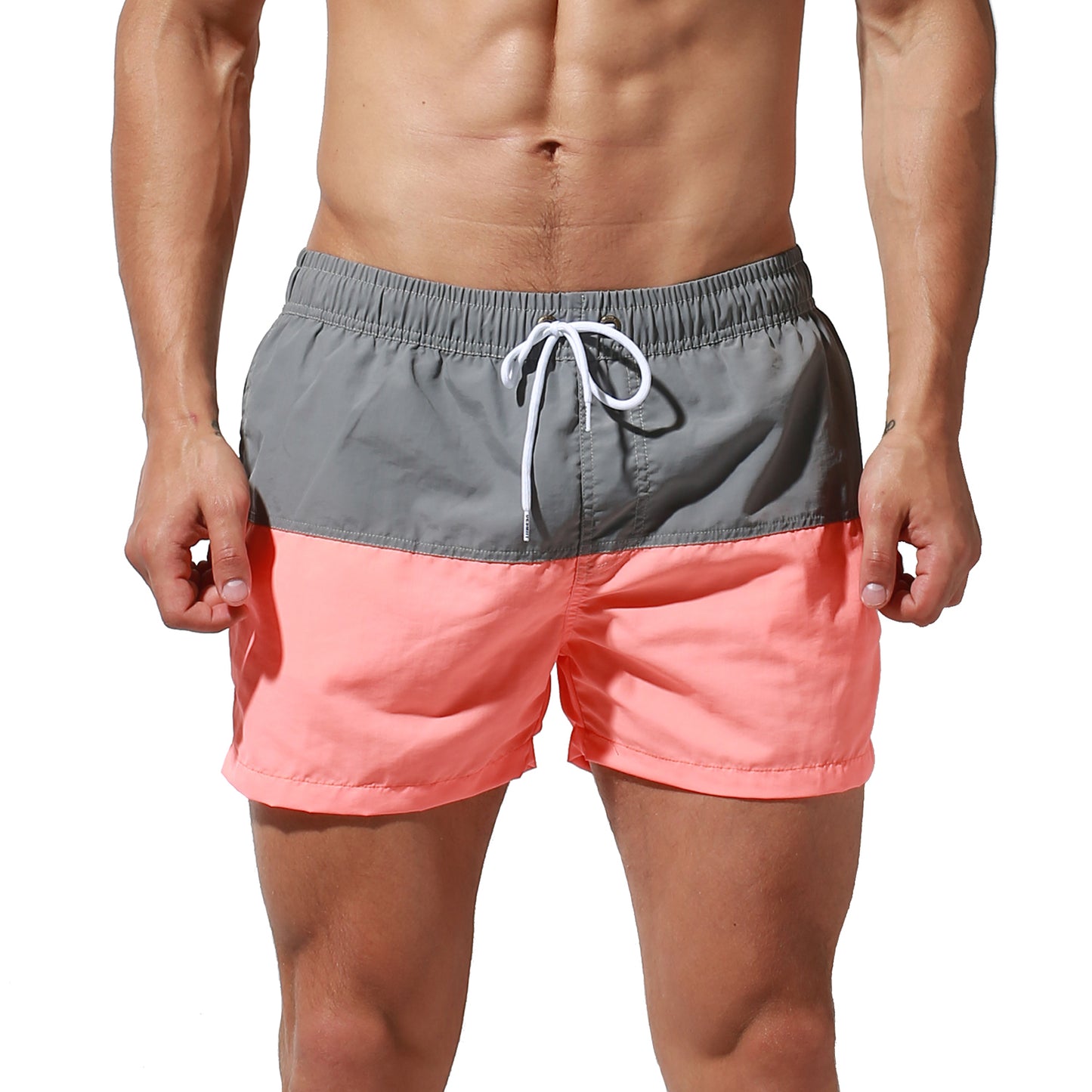 DESMIIT Men's Beach pants Color matching quick drying loose swimming pants summer vacation casual surfing shorts S6915