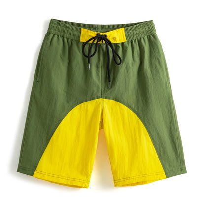 DESMIIT Men's Color Block Drawstring Quick Dry Swim Board Shorts, Full Liner Breathable Beach Shorts B5116