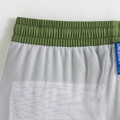DESMIIT Men's Color Block Drawstring Quick Dry Swim Board Shorts, Full Liner Breathable Beach Shorts B5116