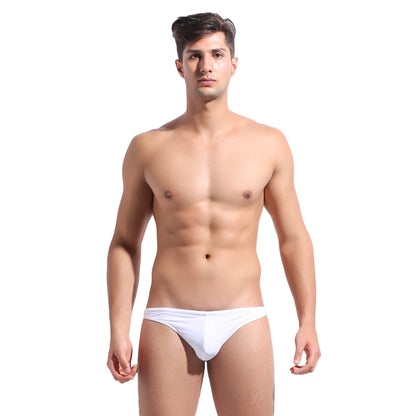 Men's Drawstrings Sexy Low Rise Solid Swim Thongs for Sunbathing S201