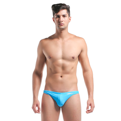 Men's Drawstrings Sexy Low Rise Solid Swim Thongs for Sunbathing S201