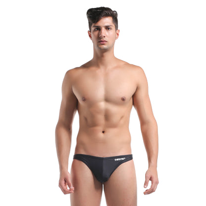 Men's Drawstrings Sexy Low Rise Solid Swim Thongs for Sunbathing S201