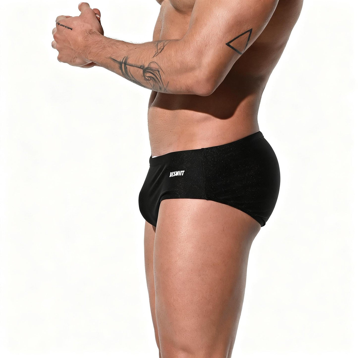 DESMIIT Men's Low Rise Drawstring Swim Briefs | High Stretch Quick-Dry Snug Fit S3209