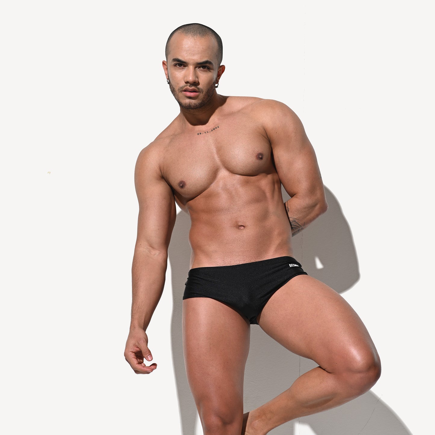 DESMIIT Men's Low Rise Drawstring Swim Briefs | High Stretch Quick-Dry Snug Fit S3209