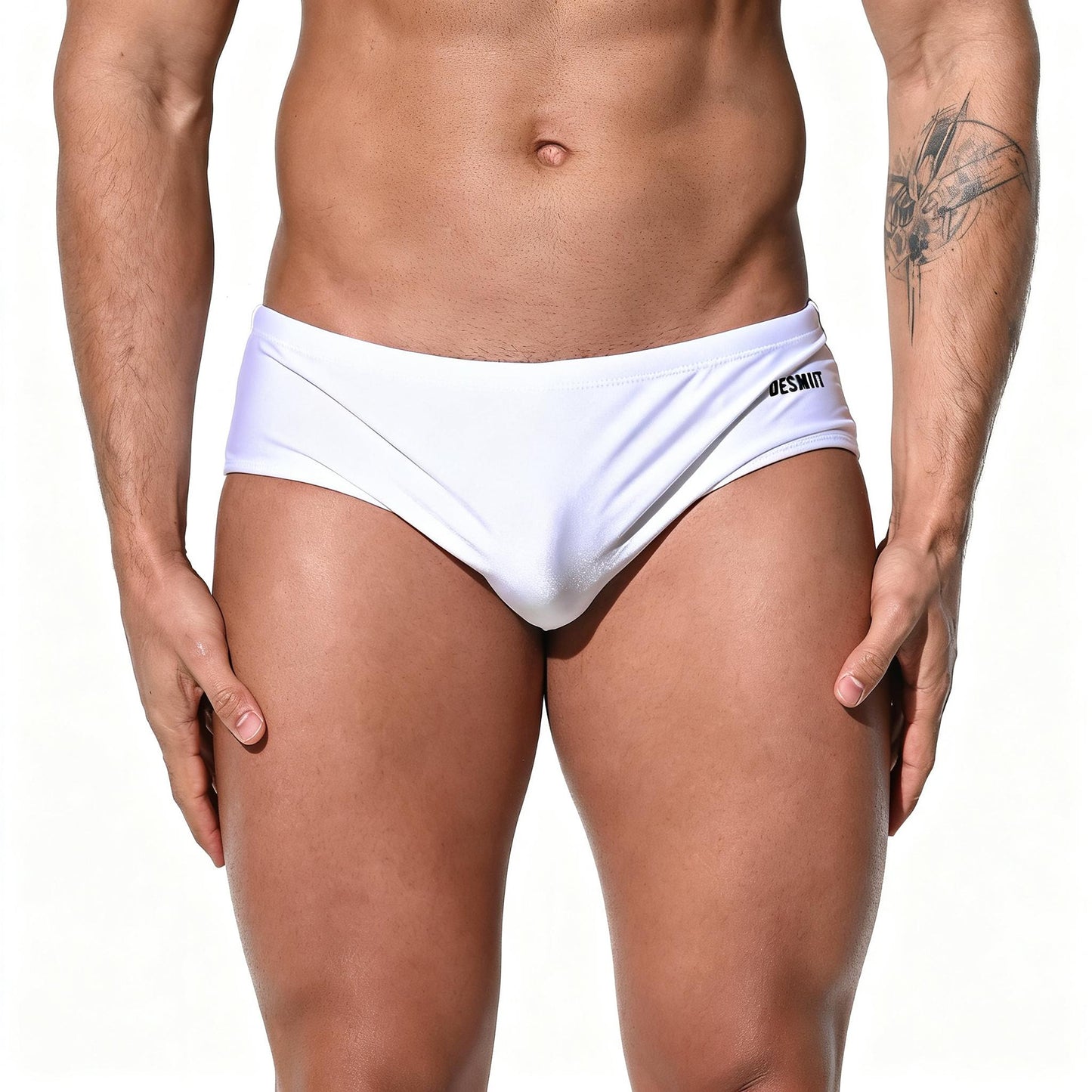 DESMIIT Men's Low Rise Drawstring Swim Briefs | High Stretch Quick-Dry Snug Fit S3209
