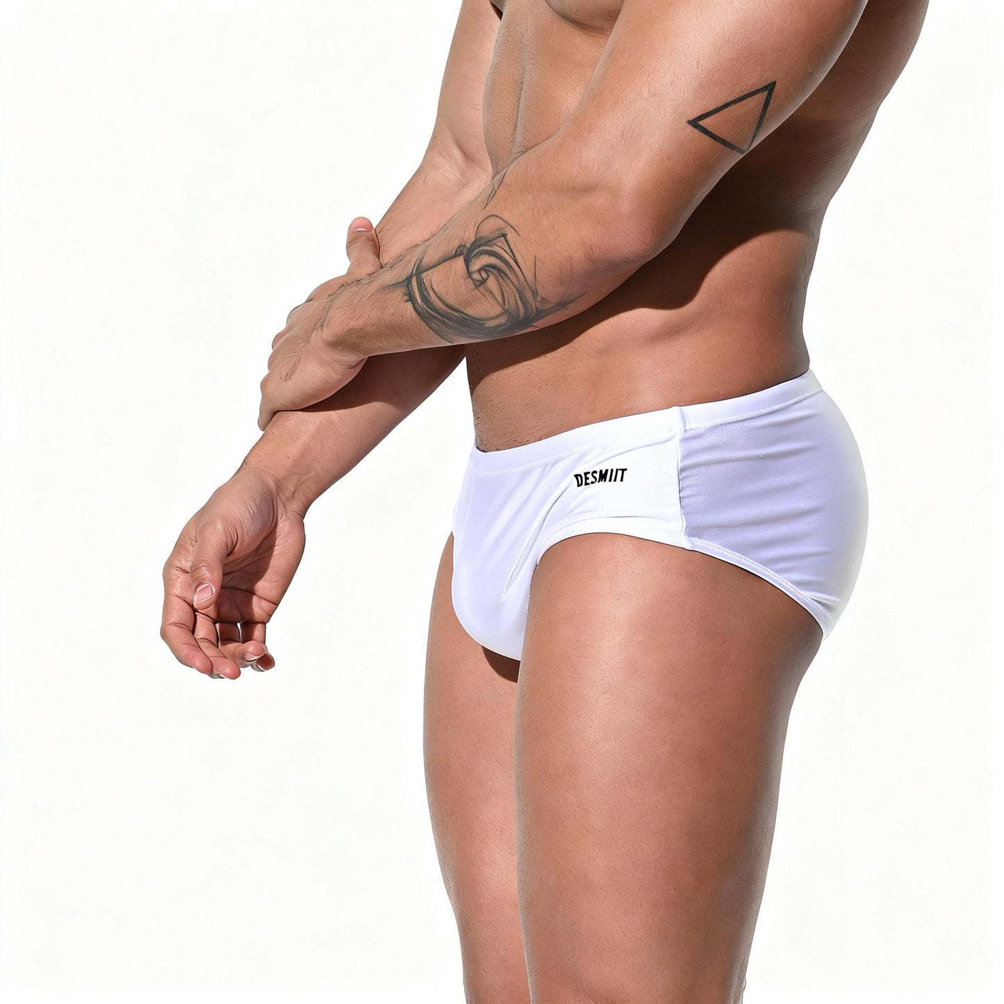 DESMIIT Men's Low Rise Drawstring Swim Briefs | High Stretch Quick-Dry Snug Fit S3209