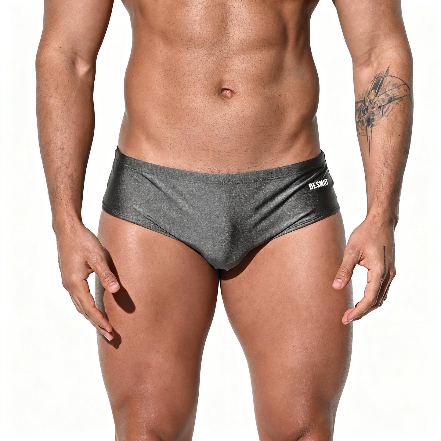 DESMIIT Men's Low Rise Drawstring Swim Briefs | High Stretch Quick-Dry Snug Fit S3209