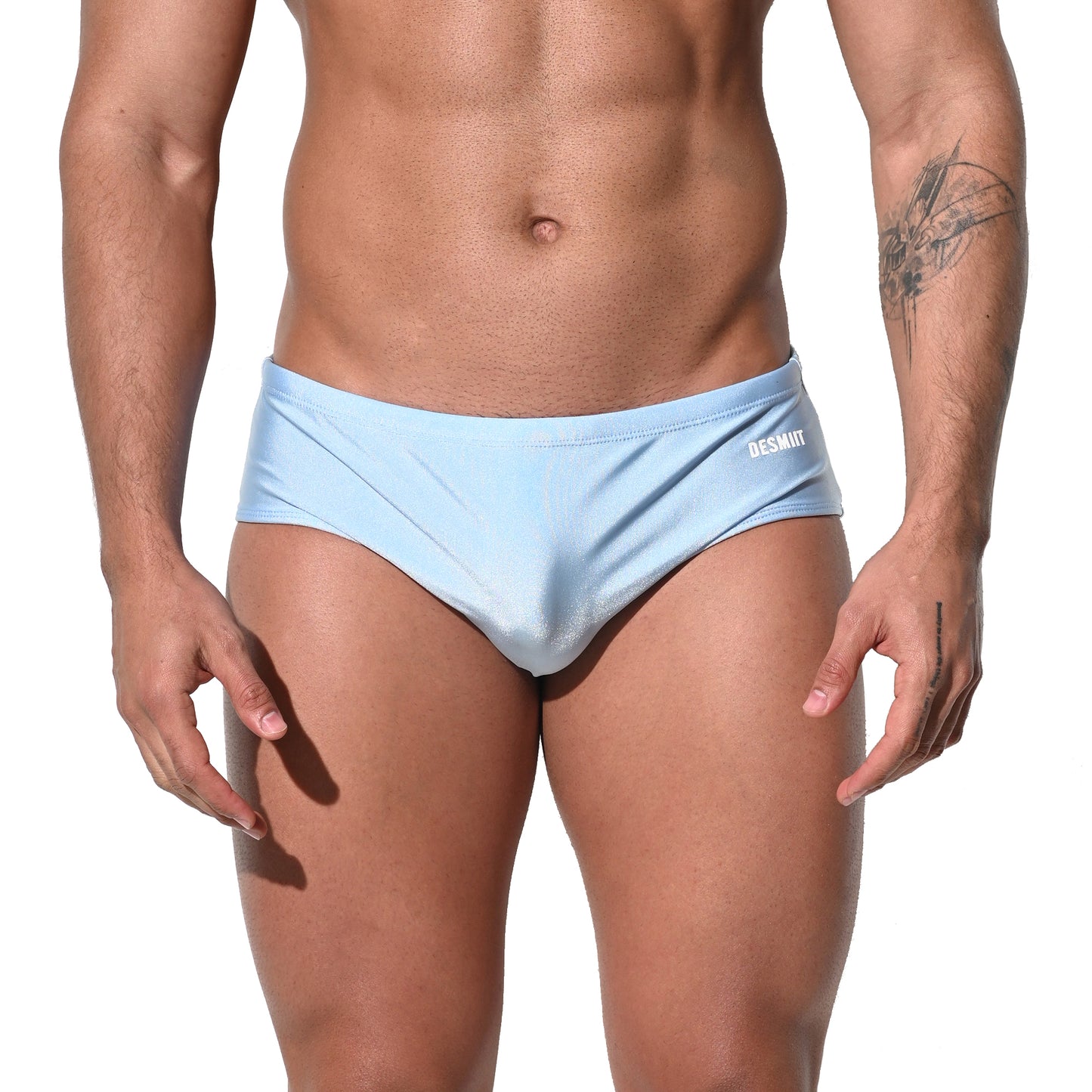 DESMIIT Men's Low Rise Drawstring Swim Briefs | High Stretch Quick-Dry Snug Fit S3209