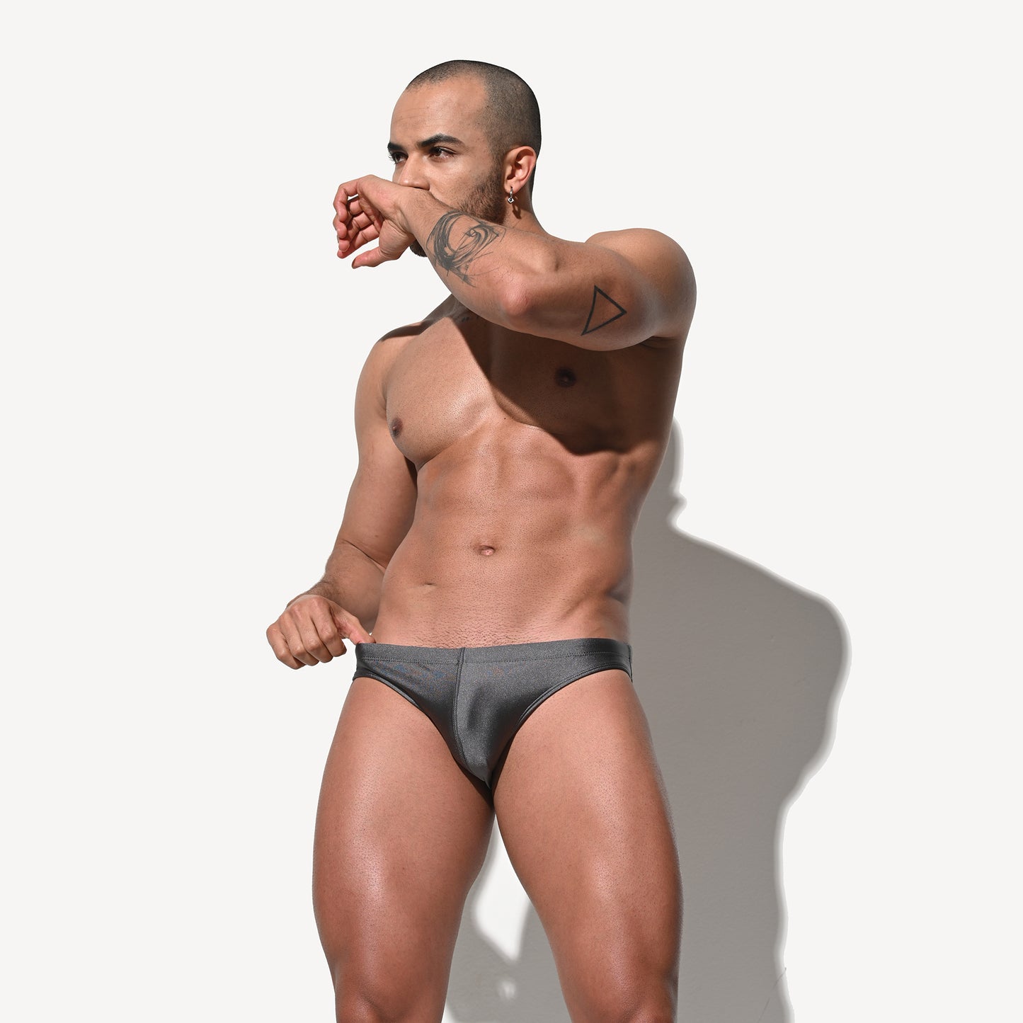DESMIIT Men's Low Rise Drawstring Swim Briefs | High Stretch Quick-Dry Form-fitting S3210