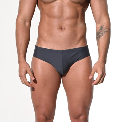 DESMIIT Men's Low Rise Letter Print Swim Briefs | High Stretch Quick-Dry Form-fitting S3211