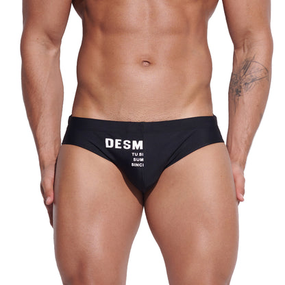 DESMIIT Men's Low Rise Swim Briefs with Cup - Quick Dry Tight Bathing Suit for Swimming  S3313