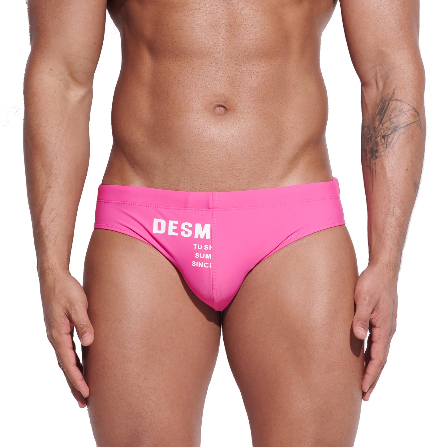 DESMIIT Men's Low Rise Swim Briefs with Cup - Quick Dry Tight Bathing Suit for Swimming  S3313