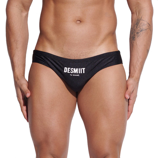 Mens Quick-Dry Shiny Fabric Swim Briefs - Trendy Tight-Fit Swimwear for Summer Water Activities  S3314