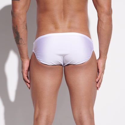 Mens Quick-Dry Shiny Fabric Swim Briefs - Trendy Tight-Fit Swimwear for Summer Water Activities  S3314