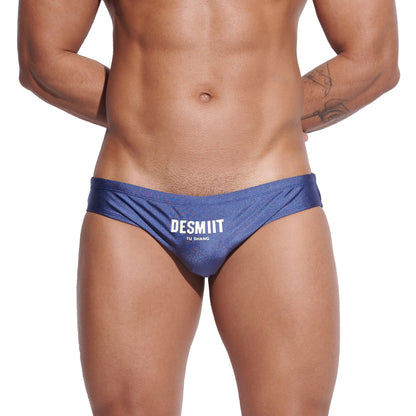 Mens Quick-Dry Shiny Fabric Swim Briefs - Trendy Tight-Fit Swimwear for Summer Water Activities  S3314