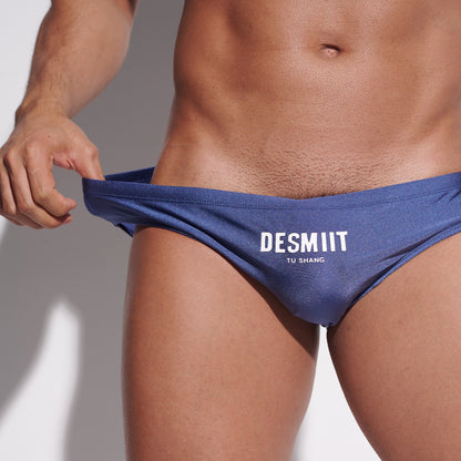 Mens Quick-Dry Shiny Fabric Swim Briefs - Trendy Tight-Fit Swimwear for Summer Water Activities  S3314