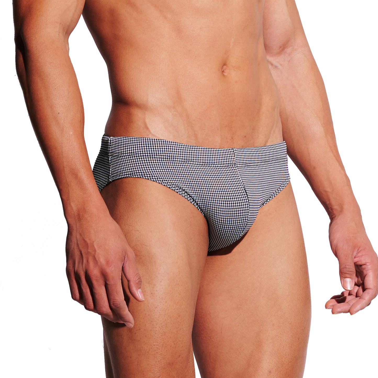 Men's Padded Low Rise Thong Swim Briefs - High-Cut Micro Bikini with Narrow Sides - Sexy Push Up Swimwear S3628