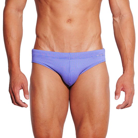 Men's Padded Low Rise Thong Swim Briefs - High-Cut Micro Bikini with Narrow Sides - Sexy Push Up Swimwear S3628