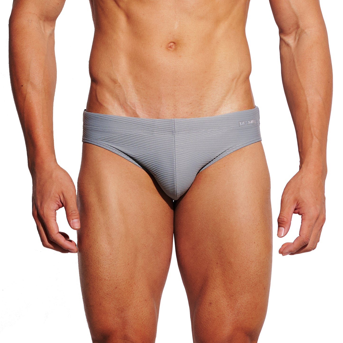 DESMIIT Men's Low Rise Micro Bikini Swim Briefs with Cup - Quick Dry Tight Bathing Suit for Swimming & Hot Spring S3631