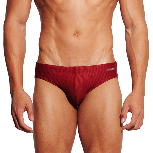 DESMIIT Men's Low Rise Micro Bikini Swim Briefs with Cup - Quick Dry Tight Bathing Suit for Swimming & Hot Spring S3631