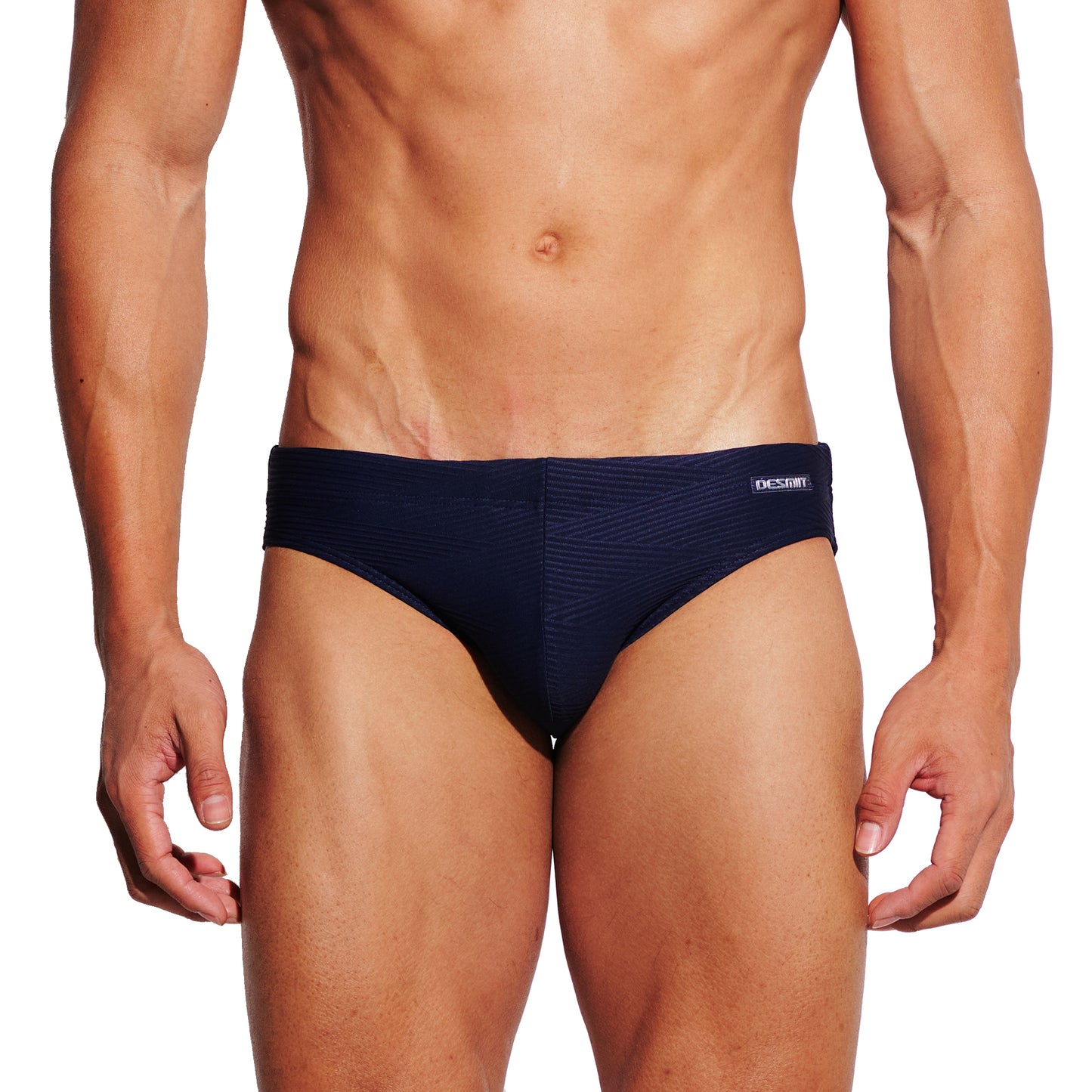 DESMIIT Men's Low Rise Micro Bikini Swim Briefs with Cup - Quick Dry Tight Bathing Suit for Swimming & Hot Spring S3631
