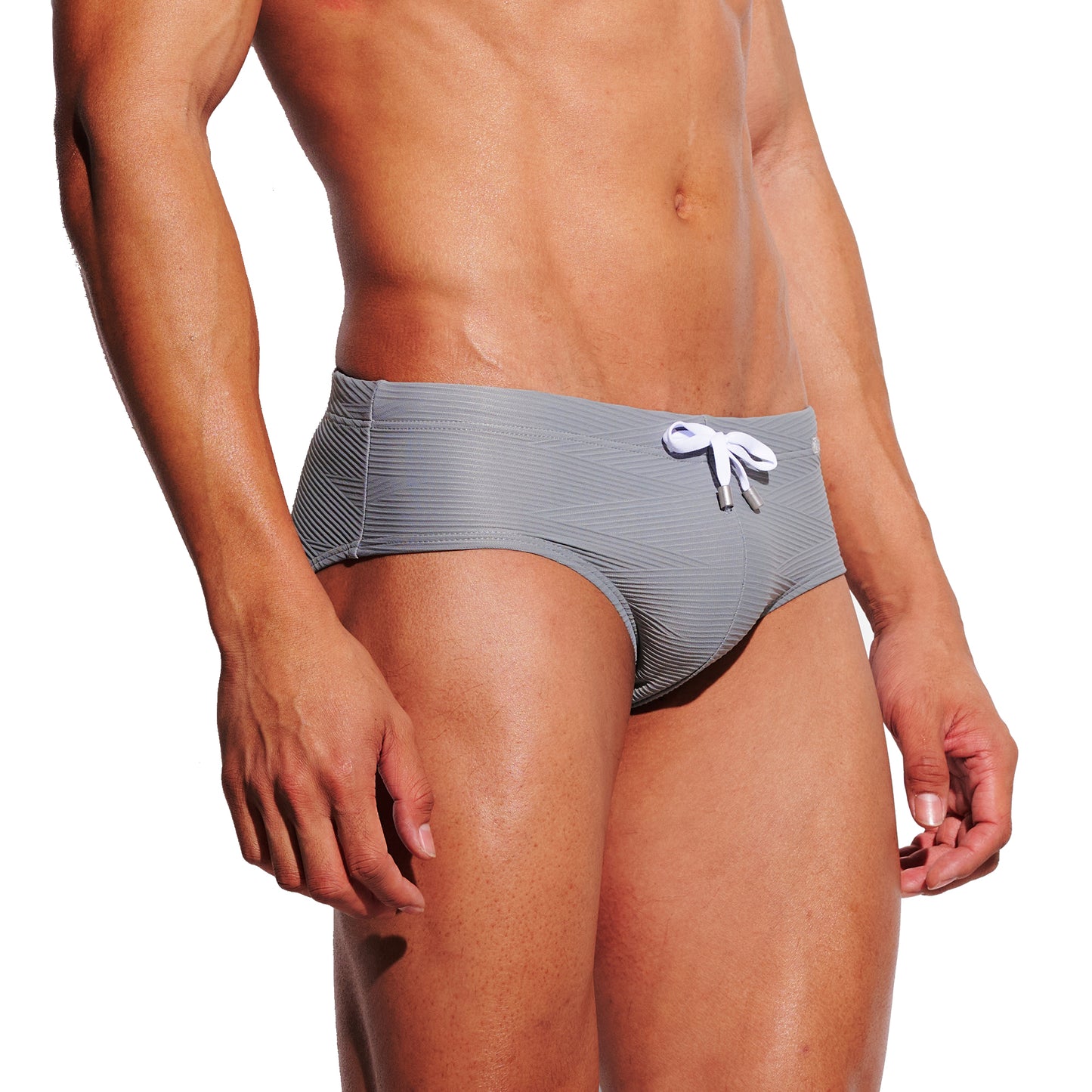 Men's Low Rise Swim Briefs with Wide Waistband - High Stretch Tight Bathing Suit, Quick Dry Bodycon for Swimming S3632