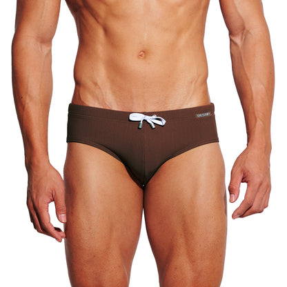 Men's Drawstrings High Stretch Classic Low Rise Swim Briefs | Breathable, Quick Dry, Tight Bodycon, Beach Pool  S3635