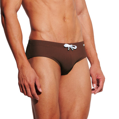 Men's Drawstrings High Stretch Classic Low Rise Swim Briefs | Breathable, Quick Dry, Tight Bodycon, Beach Pool  S3635